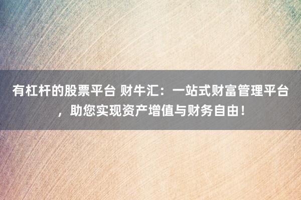有杠杆的股票平台 财牛汇：一站式财富管理平台，助您实现资产增值与财务自由！