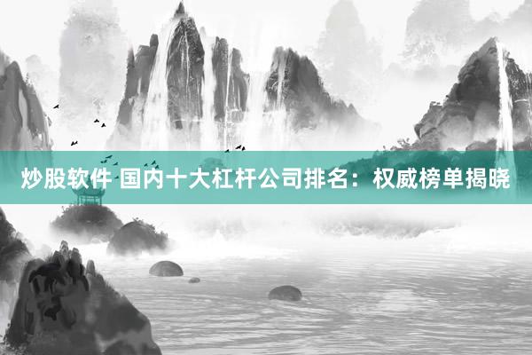 炒股软件 国内十大杠杆公司排名：权威榜单揭晓