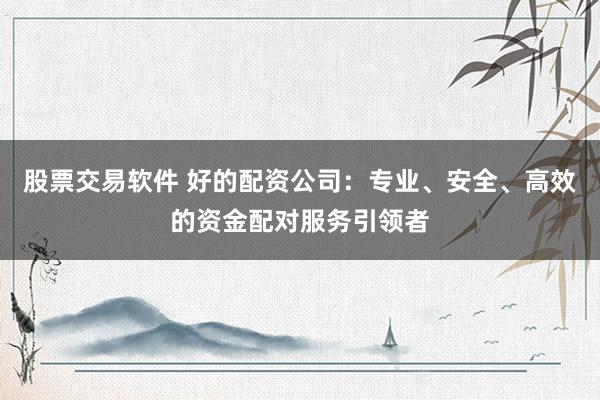 股票交易软件 好的配资公司：专业、安全、高效的资金配对服务引领者