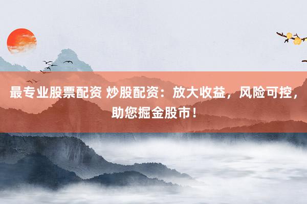 最专业股票配资 炒股配资：放大收益，风险可控，助您掘金股市！