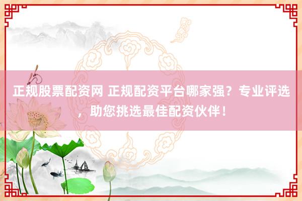 正规股票配资网 正规配资平台哪家强？专业评选，助您挑选最佳配资伙伴！