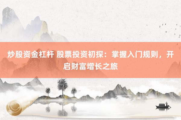 炒股资金杠杆 股票投资初探：掌握入门规则，开启财富增长之旅
