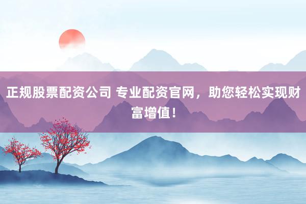 正规股票配资公司 专业配资官网，助您轻松实现财富增值！