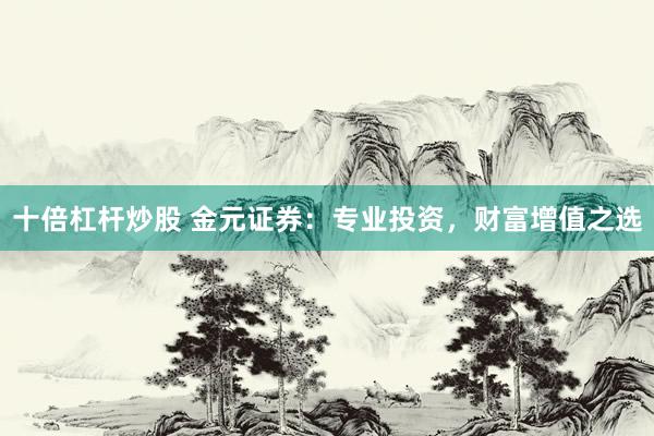 十倍杠杆炒股 金元证券：专业投资，财富增值之选