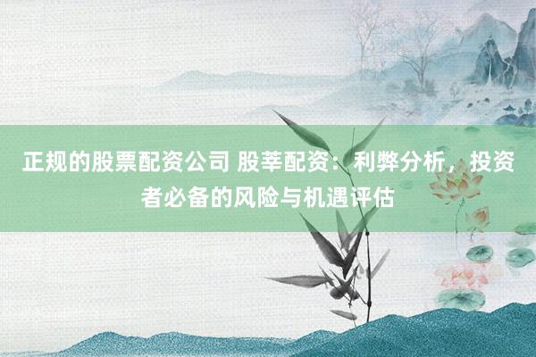 正规的股票配资公司 股莘配资:利弊分析,投资者必备的风险与机遇评估