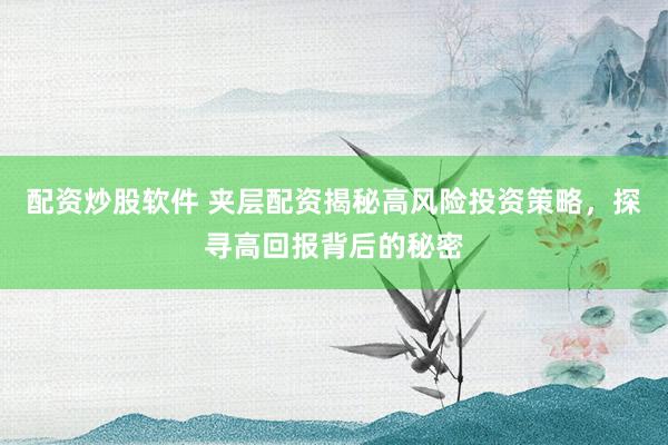配资炒股软件 夹层配资揭秘高风险投资策略，探寻高回报背后的秘密