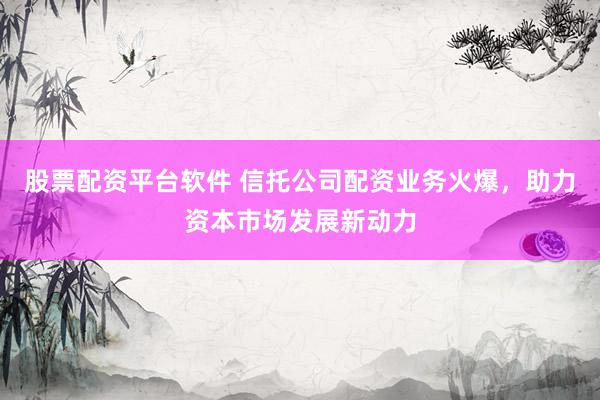 股票配资平台软件 信托公司配资业务火爆，助力资本市场发展新动力